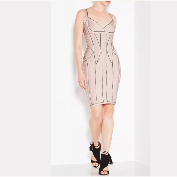 Herve Leger Zehra Bare Combo Jacquard Dress - Picture 4 of 8